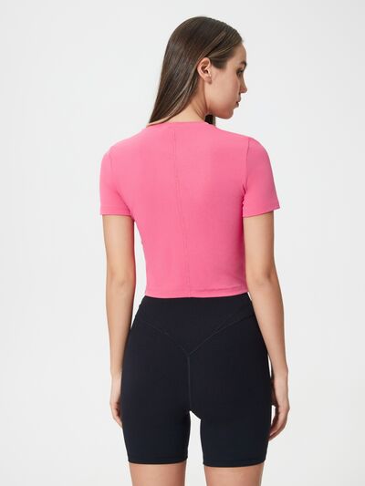 Millennia Round Neck Short Sleeve Active T-Shirt - FitFemme.Shop