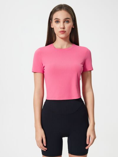 Millennia Round Neck Short Sleeve Active T-Shirt - FitFemme.Shop
