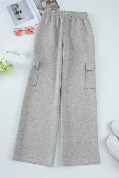 Drawstring Active Pants with Pockets - FitFemme.Shop