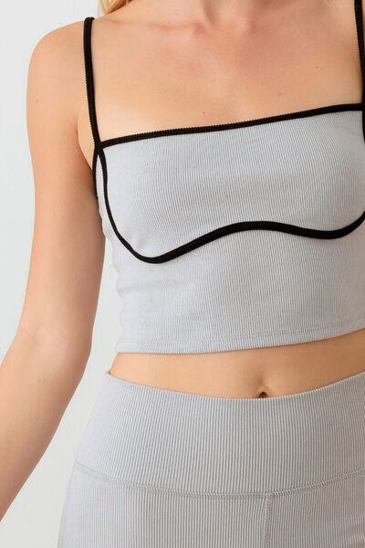 Le Lis Ribbed Crop Cami and High Waist Brushed Leggings Set - FitFemme.Shop