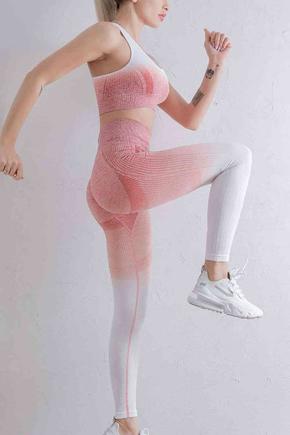 Gradient Sports Bra and Leggings Set - FitFemme.Shop