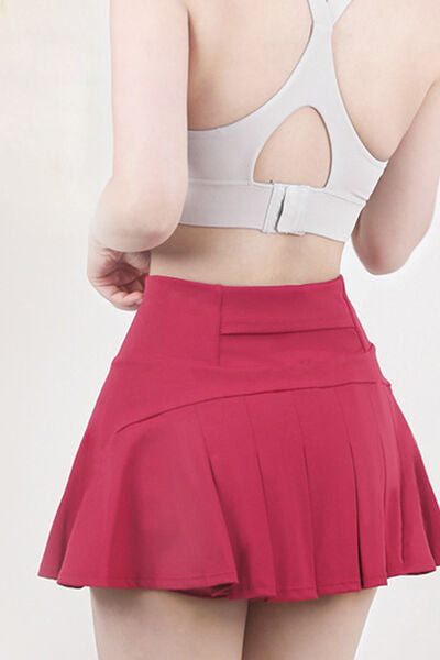High Waist Pleated Active Skirt - FitFemme.Shop