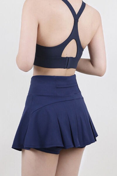 High Waist Pleated Active Skirt - FitFemme.Shop