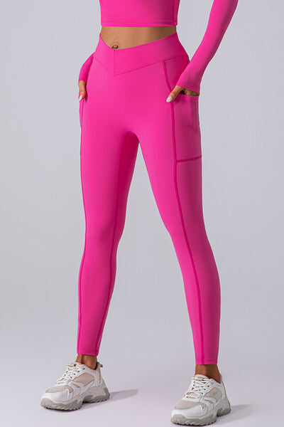 High Waist Active Leggings with Pockets - FitFemme.Shop