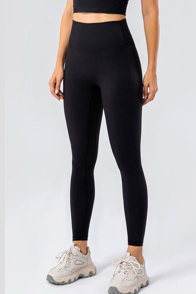 High Waist Wide Waistband Active Leggings - FitFemme.Shop