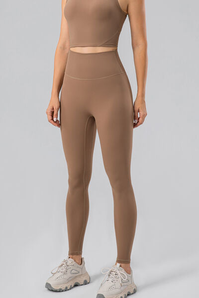 High Waist Wide Waistband Active Leggings - FitFemme.Shop