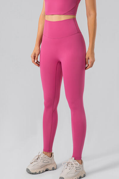 High Waist Wide Waistband Active Leggings - FitFemme.Shop
