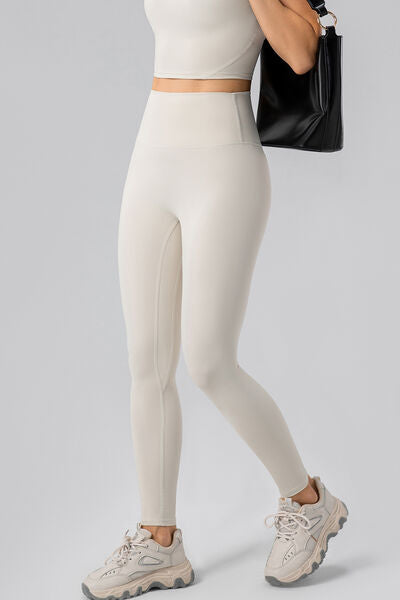 High Waist Wide Waistband Active Leggings - FitFemme.Shop