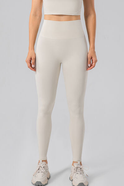 High Waist Wide Waistband Active Leggings - FitFemme.Shop