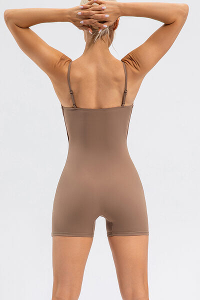 Spaghetti Strap Round Neck Romper - FitFemme.Shop