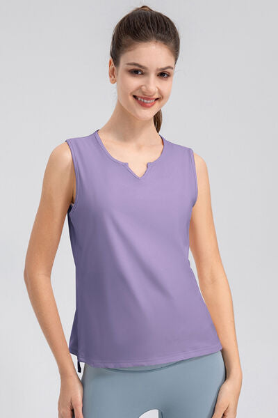 Notched Wide Strap Active Tank - FitFemme.Shop