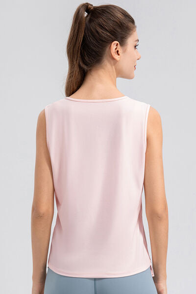 Notched Wide Strap Active Tank - FitFemme.Shop