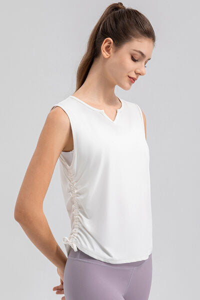 Notched Wide Strap Active Tank - FitFemme.Shop