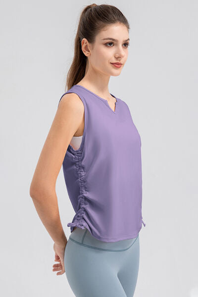 Notched Wide Strap Active Tank - FitFemme.Shop