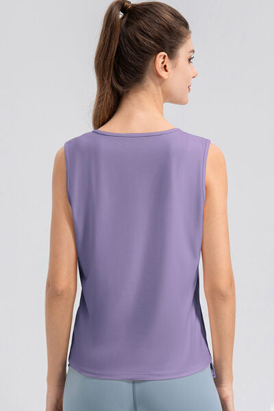 Notched Wide Strap Active Tank - FitFemme.Shop