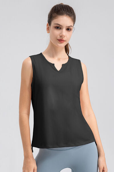 Notched Wide Strap Active Tank - FitFemme.Shop