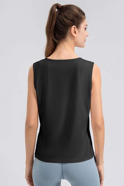 Notched Wide Strap Active Tank - FitFemme.Shop