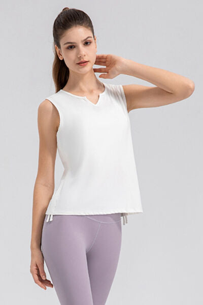 Notched Wide Strap Active Tank - FitFemme.Shop