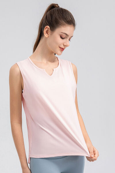 Notched Wide Strap Active Tank - FitFemme.Shop