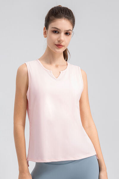 Notched Wide Strap Active Tank - FitFemme.Shop