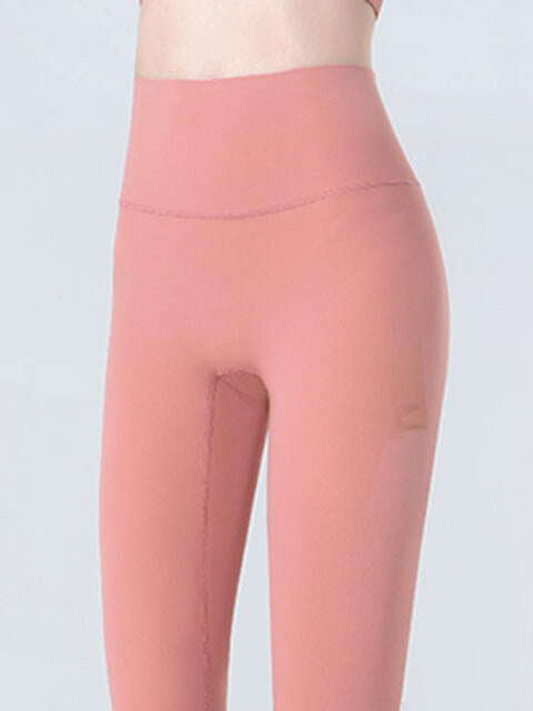 Wide Waistband Cropped Sports Leggings - FitFemme.Shop