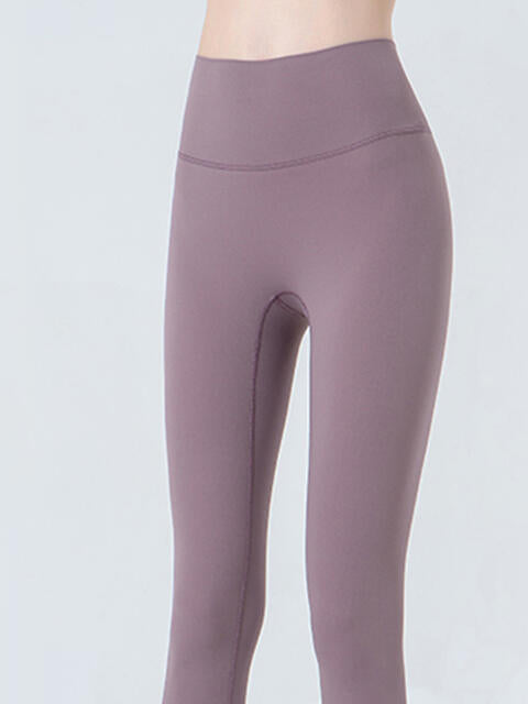 Wide Waistband Cropped Sports Leggings - FitFemme.Shop