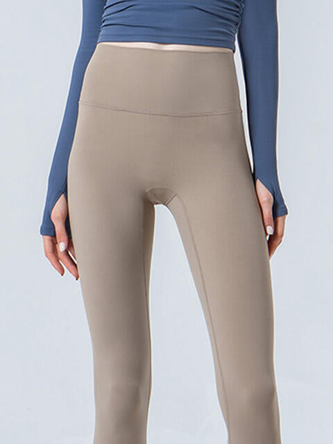 Wide Waistband Cropped Sports Leggings - FitFemme.Shop
