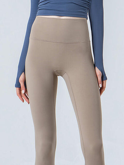 Wide Waistband Cropped Sports Leggings - FitFemme.Shop