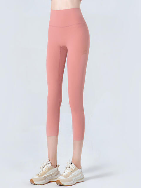 Wide Waistband Cropped Sports Leggings - FitFemme.Shop