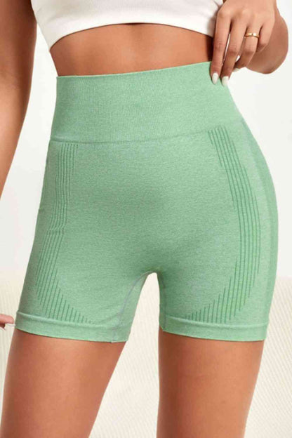 Wide Waistband Slim Fit Active Shorts - FitFemme.Shop