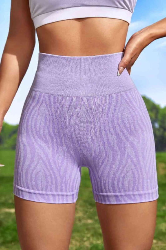 Wide Waistband Slim Fit Active Shorts - FitFemme.Shop