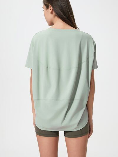 Millennia Round Neck Short Sleeve Active T-Shirt - FitFemme.Shop
