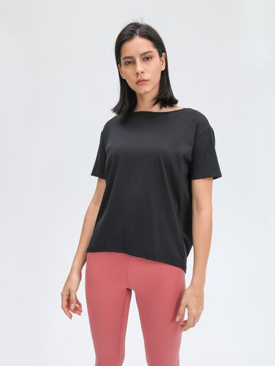 Millennia Round Neck Short Sleeve Active T-Shirt - FitFemme.Shop