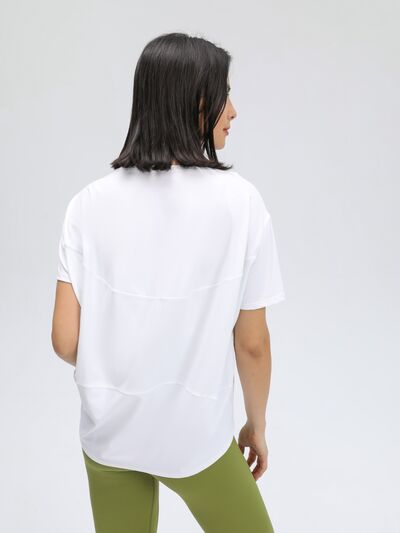 Millennia Round Neck Short Sleeve Active T-Shirt - FitFemme.Shop