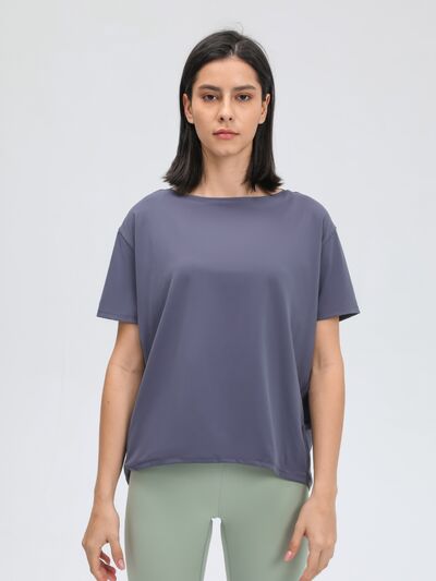 Millennia Round Neck Short Sleeve Active T-Shirt - FitFemme.Shop