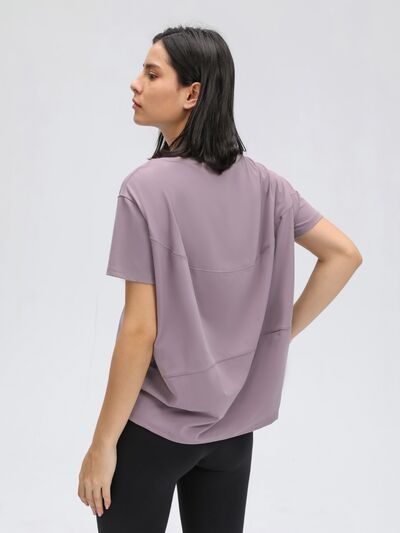 Millennia Round Neck Short Sleeve Active T-Shirt - FitFemme.Shop