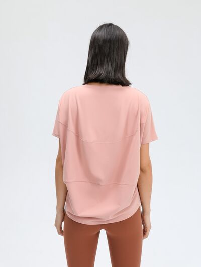 Millennia Round Neck Short Sleeve Active T-Shirt - FitFemme.Shop