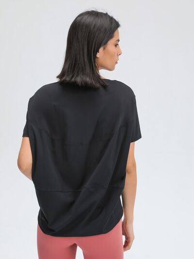Millennia Round Neck Short Sleeve Active T-Shirt - FitFemme.Shop