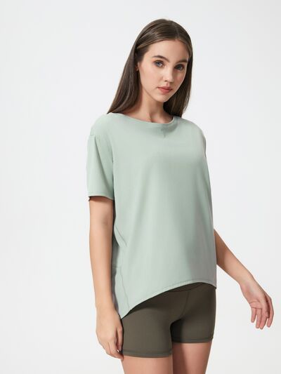 Millennia Round Neck Short Sleeve Active T-Shirt - FitFemme.Shop