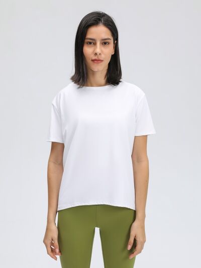 Millennia Round Neck Short Sleeve Active T-Shirt - FitFemme.Shop