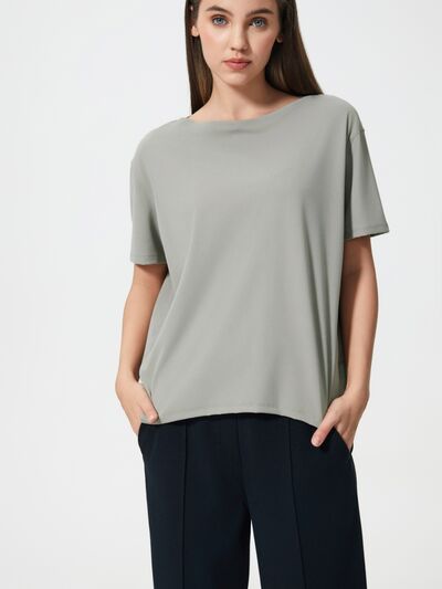 Millennia Round Neck Short Sleeve Active T-Shirt - FitFemme.Shop