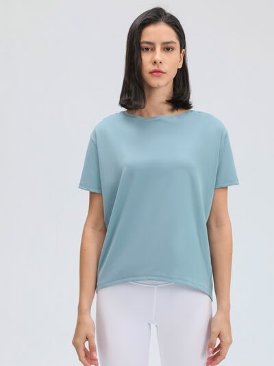 Millennia Round Neck Short Sleeve Active T-Shirt - FitFemme.Shop