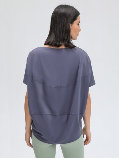 Millennia Round Neck Short Sleeve Active T-Shirt - FitFemme.Shop
