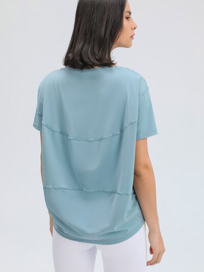 Millennia Round Neck Short Sleeve Active T-Shirt - FitFemme.Shop