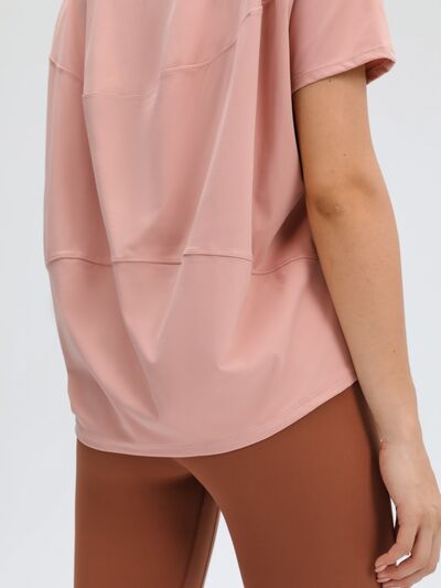 Millennia Round Neck Short Sleeve Active T-Shirt - FitFemme.Shop