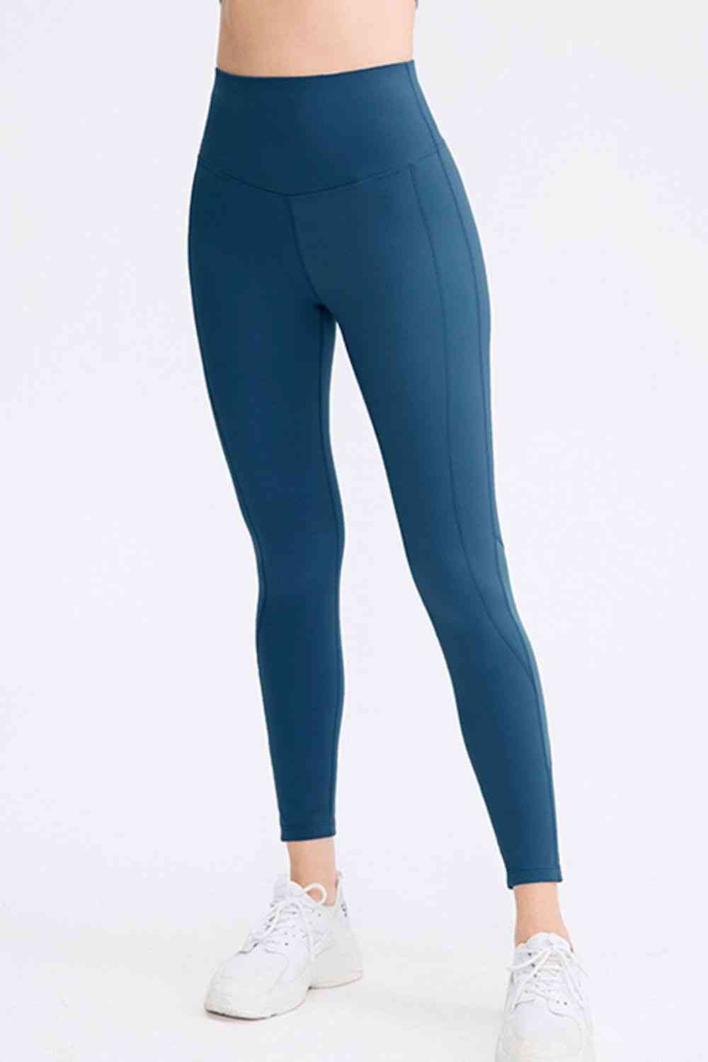 Wide Waistband Slim Fit Long Sports Pants - FitFemme.Shop