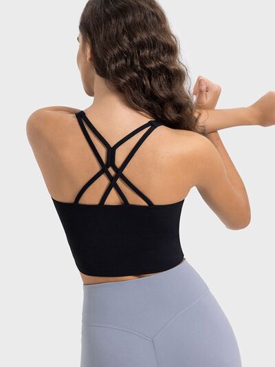 Millennia Crisscross Round Neck Active Tank - FitFemme.Shop