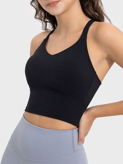 Millennia Crisscross Round Neck Active Tank - FitFemme.Shop