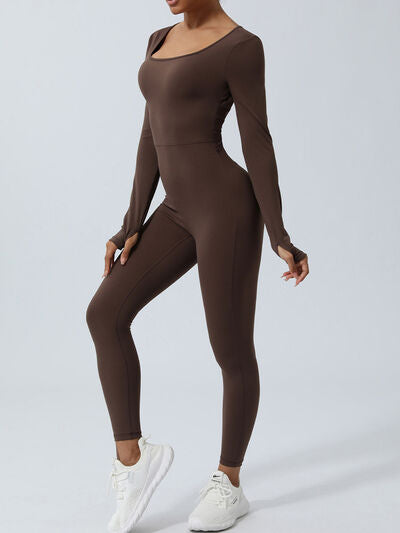 Twisted Backless Long Sleeve Jumpsuit - FitFemme.Shop