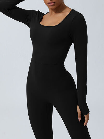 Twisted Backless Long Sleeve Jumpsuit - FitFemme.Shop